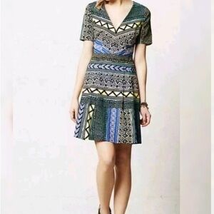 Tracy Reese Anthropologie Multicolor Geometric Mini Dress